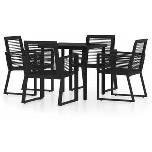 vidaXL Ensemble à manger de jardin 5 pcs Noir pas cher