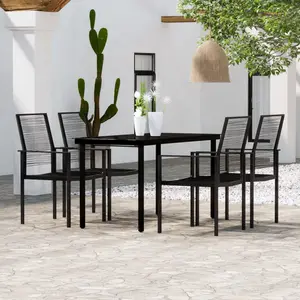 vidaXL Ensemble à manger de jardin 5 pcs Noir pas cher