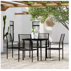 vidaXL Ensemble à manger de jardin 5 pcs Noir pas cher