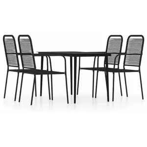 vidaXL Ensemble de salle à manger de jardin 5 pcs Noir pas cher