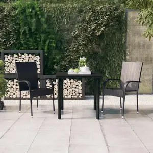 vidaXL Ensemble de salle à manger d'extérieur 3 pcs Noir pas cher