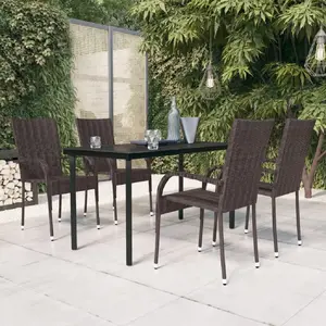 vidaXL Ensemble de salle à manger d'extérieur 5 pcs Marron et noir pas cher
