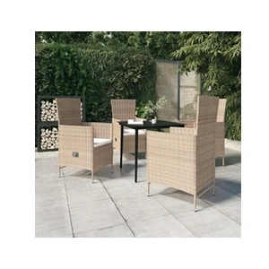 vidaXL Ensemble de salle à manger de jardin avec coussins 5 pcs Beige pas cher