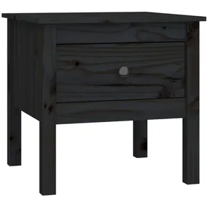 Comparateur de prix : vidaXL Table d'appoint Noir 50x50x49 cm Bois massif de pin