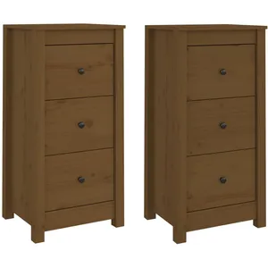 Comparateur de prix : vidaXL Buffets 2 pcs Marron miel 40x35x80 cm Bois massif de pin