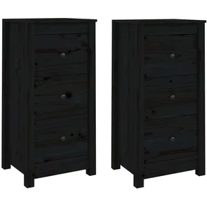 Comparateur de prix : vidaXL Buffets 2 pcs Noir 40x35x80 cm Bois massif de pin