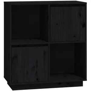 vidaXL Buffet Noir 74x35x80 cm Bois massif de pin pas cher