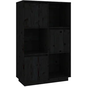 vidaXL Buffet Noir 74x35x117 cm Bois massif de pin pas cher