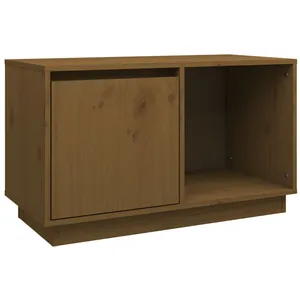 vidaXL Meuble TV Marron miel 74x35x44 cm Bois de pin massif pas cher