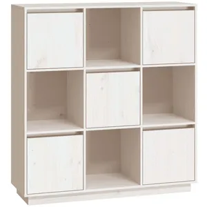 vidaXL Buffet Blanc 110,5x35x117 cm Bois massif de pin pas cher