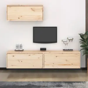vidaXL Meubles TV 3 pcs Bois massif de pin pas cher