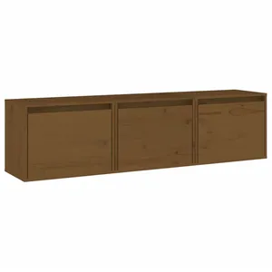 vidaXL Meubles TV 3 pcs Marron miel Bois massif de pin