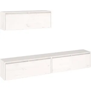 Comparateur de prix : vidaXL Meubles TV 3 pcs Blanc Bois massif de pin
