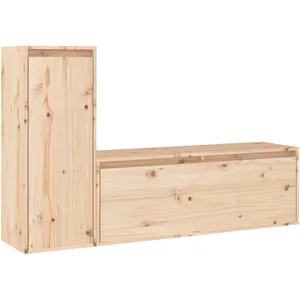 vidaXL Meubles TV 2 pcs Bois massif de pin pas cher