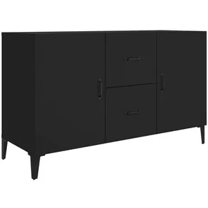 Comparateur de prix : vidaXL Buffet noir 100x36x60 cm bois d'ingénierie
