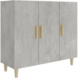 vidaXL Buffet gris béton 90x34x80 cm bois d'ingénierie pas cher