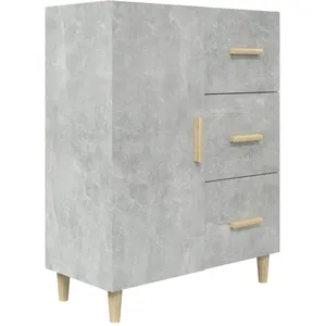 vidaXL Buffet Gris béton 69,5x34x90 cm Bois d'ingénierie pas cher