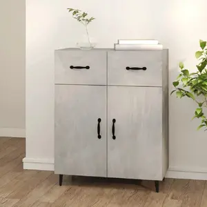 vidaXL Buffet gris béton 69,5x34x90 cm bois d'ingénierie pas cher