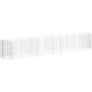vidaXL Lit surélevé à gabion Fer galvanisé 600x100x100 cm pas cher
