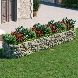 Comparateur de prix : vidaXL Lit surélevé à gabion Fer galvanisé 400x100x50 cm
