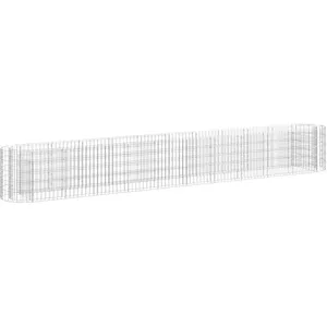 vidaXL Lit surélevé à gabion Fer galvanisé 400x50x50 cm pas cher