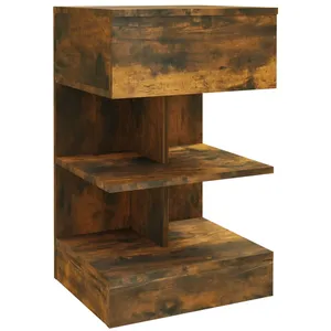 vidaXL Table de chevet Chêne fumé 40x35x65 cm Bois d'ingénierie pas cher