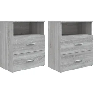 vidaXL Tables de chevet 2 pcs Sonoma gris 50x32x60 cm pas cher