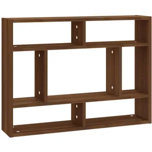 vidaXL Étagère murale Chêne marron 75x16x55 cm Bois d'ingénierie pas cher