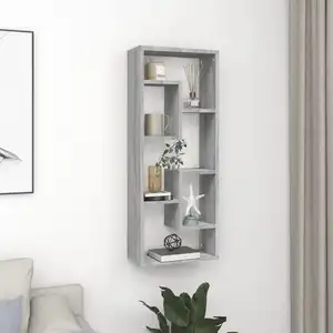 Comparateur de prix : vidaXL Étagère murale Sonoma gris 36x16x90 cm Bois ingénierie