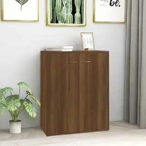 vidaXL Buffet Chêne marron 60x30x75 cm Bois d'ingénierie pas cher