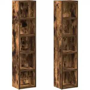 Comparateur de prix : vidaXL Armoires à CD 2 pcs Chêne fumé 21x16x93,5 cm Bois d'ingénierie