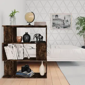 vidaXL Bibliothèque/Cloison Chêne fumé 80x24x96 cm Bois d'ingénierie pas cher