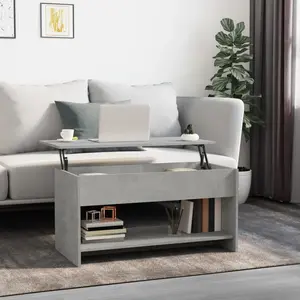 vidaXL Table basse Gris béton 102x50x52,5 cm Bois d'ingénierie pas cher