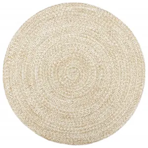 vidaXL Tapis fait à la main Jute Blanc et marron 240 cm