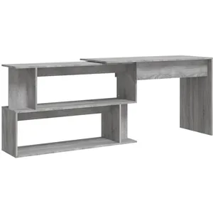 Comparateur de prix : vidaXL Bureau d'angle Sonoma gris 200x50x76 cm Bois d'ingénierie