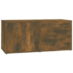 vidaXL Meuble TV Chêne fumé 80x34x36 cm Bois d'ingénierie pas cher