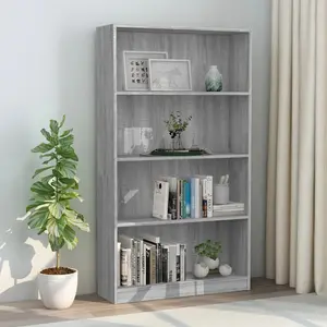 vidaXL Bibliothèque 4 niveaux Sonoma gris 80x24x142 cm