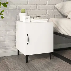 vidaXL Table de chevet Blanc Bois d'ingénierie pas cher