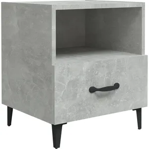 vidaXL Table de chevet Gris béton Bois d'ingénierie pas cher
