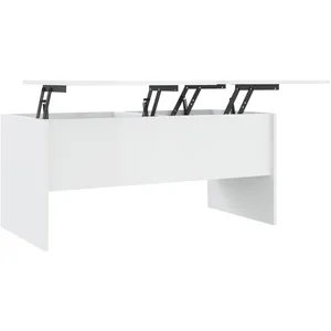 vidaXL Table basse Blanc brillant 102x50,5x46,5 cm Bois d'ingénierie pas cher