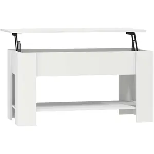 Comparateur de prix : vidaXL Table basse Blanc 101x49x52 cm Bois d'ingénierie