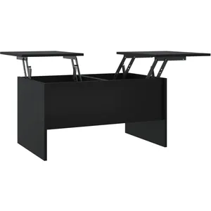 vidaXL Table basse Noir 80x50x42,5 cm Bois d'ingénierie pas cher
