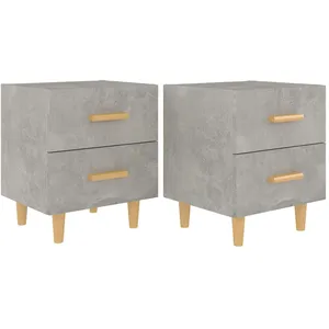 vidaXL Tables de chevet 2 pcs Gris béton 40x35x47,5 cm pas cher