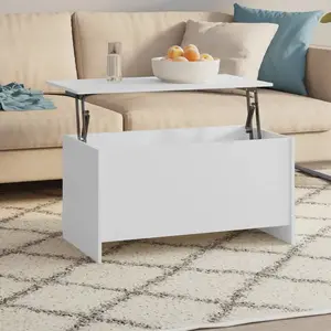 vidaXL Table basse Blanc 102x55,5x52,5 cm Bois d'ingénierie pas cher