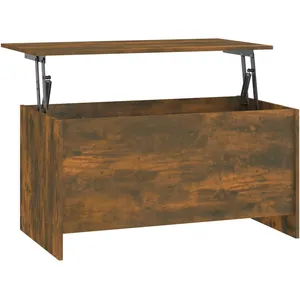 vidaXL Table basse Chêne fumé 102x55,5x52,5 cm Bois d'ingénierie pas cher