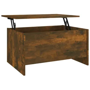 vidaXL Table basse Chêne fumé 80x55,5x41,5 cm Bois d'ingénierie pas cher