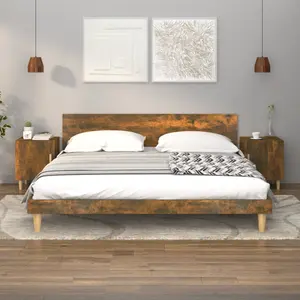 vidaXL Tables de chevet 2 pcs Chêne fumé Bois d'ingénierie pas cher