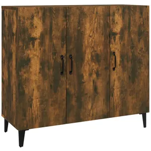 vidaXL Buffet chêne fumé 90x34x80 cm bois d'ingénierie
