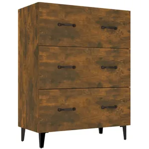 vidaXL Buffet chêne fumé 69,5x34x90 cm bois d'ingénierie pas cher