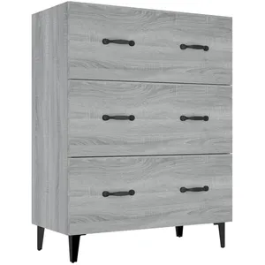 vidaXL Buffet sonoma gris 69,5x34x90 cm bois d'ingénierie pas cher